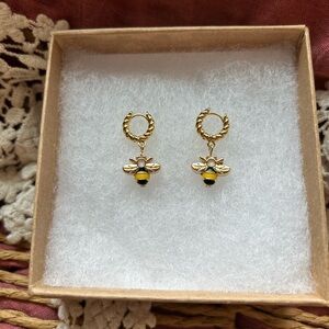 Charming Gold Bee Earrings